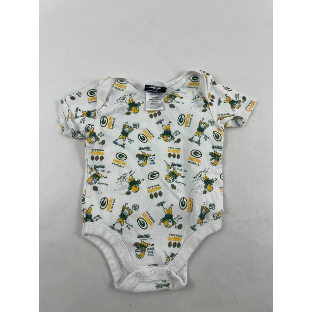 Team Apparel One Piece Shirt Baby 3-6 Months NFL Green Bay Packers Snap Buttons